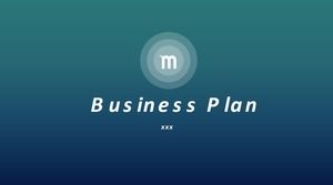 Círculo translúcido fundo azul gradiente criativo estilo iOS plano de projeto de negócios modelo ppt