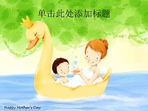 Happy mother's day cartoon anime mother's day ppt templatem