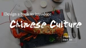 Exquisite cuisine big picture background dining theme atmospheric ppt template