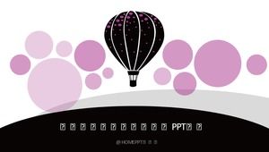 Modelo de PPT de relatório de resumo de trabalho de balão de ar quente da moda