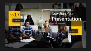 Black and yellow color team service project and case presentation presentation ppt template