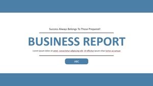 Modelo de ppt de relatório de resumo de trabalho liso azul minimalista clássico de negócios