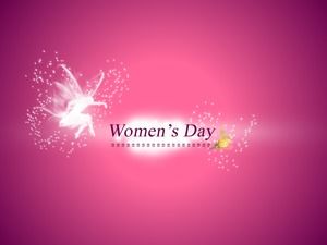 Modèle ppt de carte de voeux de bénédiction de la journée des femmes heureuse et simple