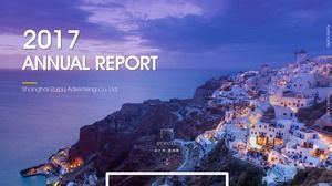해안 도시 유럽과 미국의 비즈니스 스타일 최소한의 작업 보고서 ppt 템플릿