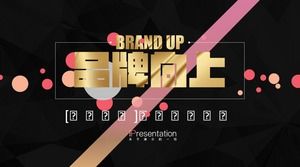 Particle dot art creative golden fashion advertising company brand proposal ppt template