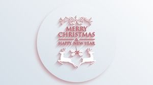 Elegant Christmas PPT template with long shadow stereo elements