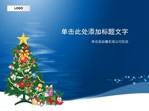 Pohon natal yang indah hadiah natal biru natal ppt template