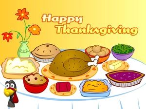 Happy Thanksgiving thanksgiving cartoon ppt template