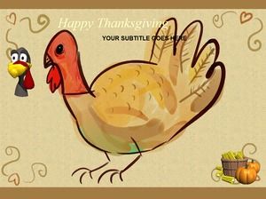 Happy Thanksgiving Turkey Theme Szablon Dziękczynienia PPT