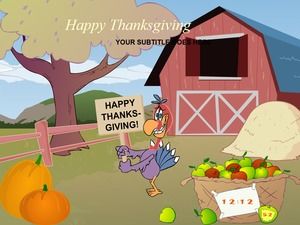 Modèle de ppt de thanksgiving de dessin animé de vecteur de patrie heureuse de vêtements complets