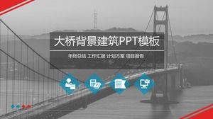 Gray bridge background cover red gray color matching work summary report ppt template