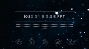 Meteor parlak yıldızlı arka planda iOS rüzgar kurumsal tanıtım şirketi tanıtım ppt şablonu