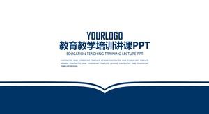 Opened book flat creative education teaching training classroom lecture ppt template