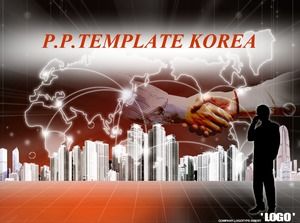 Global trade cooperation texture business ppt template