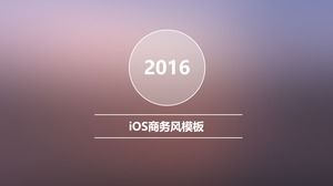 Modèle ppt de rapport de travail de style d'entreprise iOS translucide de lignes minimalistes violet brumeux