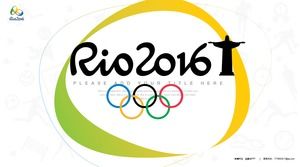 Kartun minimalis berwarna-warni datar rio olympic template ppt