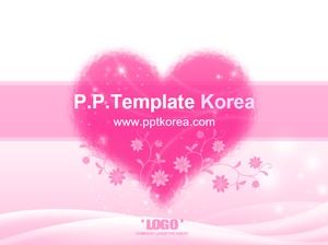 아름다운 반짝 이는 사랑 따뜻한 핑크 스타 축제 발렌타인 ppt 템플릿