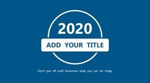 Modello ppt del riassunto del lavoro semplice 2020 di affari 2020 di tono bianco blu del fondo