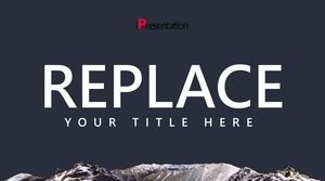 Snow mountain classic blue simple flat business ppt template