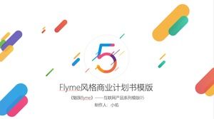 Meizu Flyme estilo colorido vibrante fresco dinâmico tecnologia plano de negócios ppt modelo