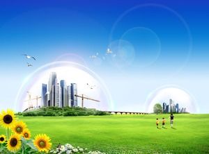 Free Breath Green Home——Environmental Theme PPT Background Picture
