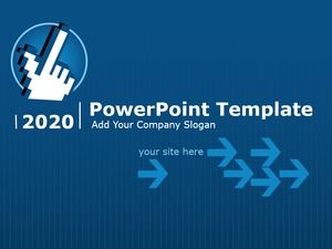 Hand mouse pointer arrow classic blue business ppt template
