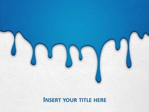 Blue paint dripping paint creative minimalistic ppt template