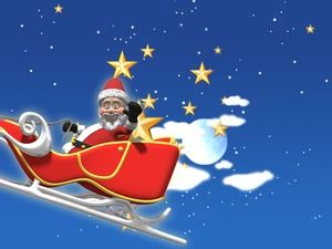 Santa greeting-cute cartoon christmas ppt template
