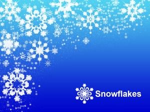 Beautiful snowflake blue background ppt template