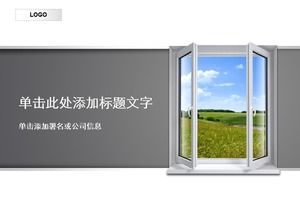 Open a window for beautiful natural environment-environmental protection theme simple ppt template