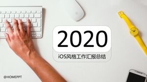 Templat ringkasan laporan akhir tahun kerja Apple iOS style 2015