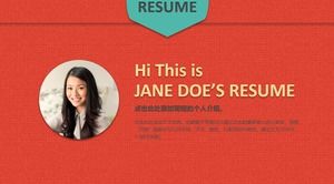 Warm wool knitted background exquisite job resume ppt template suitable for girls