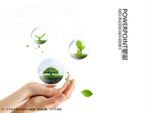 Pay attention to the environment and care for the earth-green simple small fresh ppt template