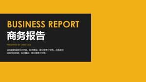 Bright yellow and black contrast color flat flat minimalist business work report ppt template
