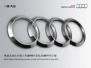 Riepilogo annuale del dipartimento di marketing regionale di Audi Automotive e modello ppt del piano per l'anno prossimo