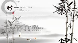 Szablon ppt atramentu bambusowego wierszyka w stylu chińskim