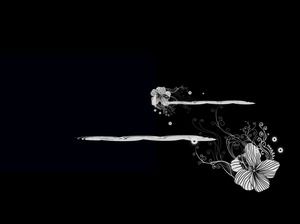 Modello ppt fiore nero colore grigio acqua