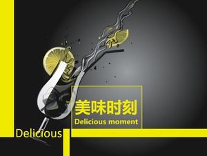 Delicious drink black yellow fashion business ppt template
