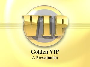 Стерео динамический VIP шрифт вывески золотой минималистский бизнес шаблон PPT