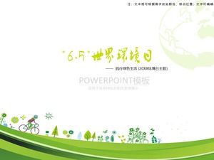 Pratiquer le modèle ppt Green Living-6.5 Journée mondiale de l'environnement