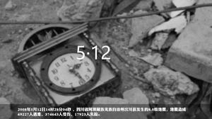 Conmemorando el séptimo aniversario de la plantilla ppt del terremoto de 5.12 Wenchuan