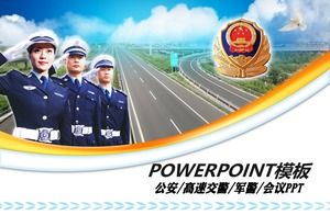 Modelo PPT adequado para relatório de trabalho da polícia de trânsito e discurso da conferência