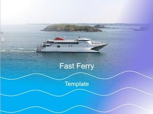 Take a high-speed boat to travel to the island-spring day island travel ppt template