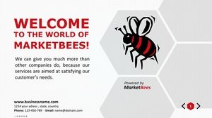 Bee honeycomb element European and American style international business ppt template (not editable)