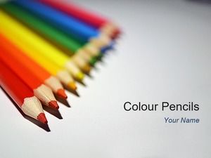 컬러 연필 간단한 스타일 유럽과 미국의 ppt 템플릿