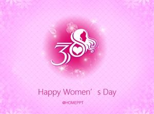 Wanita menyukai template ppt ungu indah 8 Maret Hari Wanita