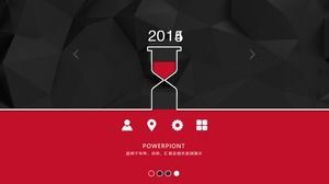 Content emerges from a three-dimensional visual sense. 2015 Ruipu trend red and black business year-end report ppt template