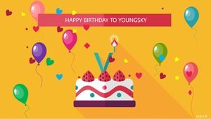 Modello dinamico ppt svolazzante del biglietto di auguri per il compleanno del fondo di musica di amore