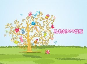 Plantilla de regalo de dibujos animados Lucky Tree PPT