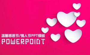 Симпатичная любовь розовый фон благодарения тема PPT шаблон